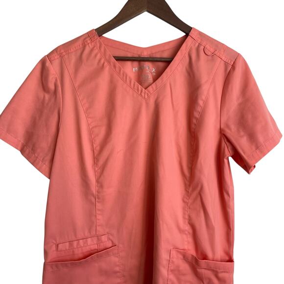 Matrix by Maevn Scrubs Women Top L Orange Medical Uniform Nurse Workwear Dental - Picture 9 of 10